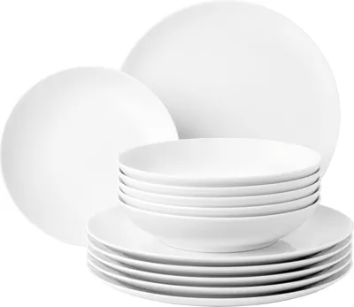Produktbild von Tafelservice - Weiß - Porzellan - für 6 Personen - 12- teilig