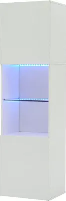 Produktbild von Sweiko Vitrine mit LED-Beleuchtung,freistehende Vitrine, Hochschrank,45x35x160 cm,Weiß