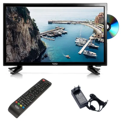 Produktbild von XORO HTC 2249 21,5" Zoll (55 cm) LCD Fernseher HDTV Triple Tuner integrierter Slot-In DVD Player USB 2.0 Mediaplayer CI+ Schacht 12V Anschluss Schwarz