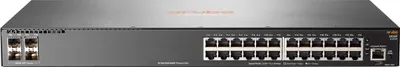 Zdjęcie produktu dla HPE Aruba Networking 2930F 24G 4SFP+, Zarządzany, L3, Gigabit Ethernet (10/100/1000), Pełny dupleks, Możliwości montowania w stelażu, 1U
