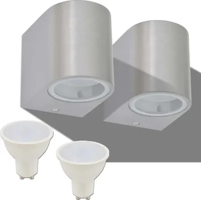 Produktbild von vidaXL LED Außenwandleuchten 2 Stk. Rund Abwärts