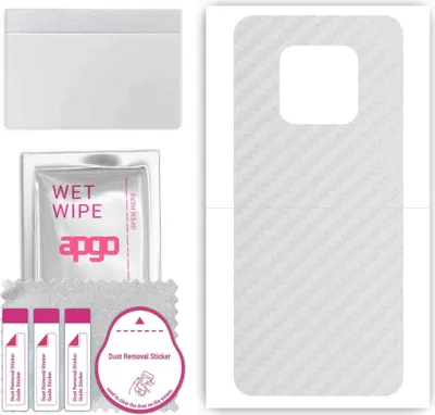 Produktbild von apgo Rückseite Schutzfolie, Skin, kompatibel mit Tecno Camon 16 Premier, Hinten Displayschutzfolie aus Vinylfolie, kratzfest, einfache Montage - Transparenter Kohlenstoff