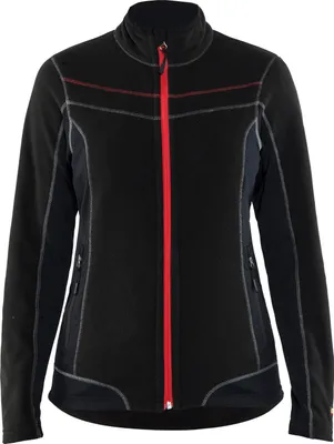 Produktbild von Blakläder Damen Microfleece Jacke 4924 1010 in div. Farben, Farbe:schwarz/rot, Größe:S