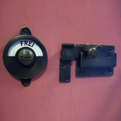 Produktbild von WC-Drehverschluss für Toilettentüren-mit Schild(frei/besetzt) | Eisen braun