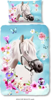 Immagine prodotto di Biancheria da letto per bambini Good Morning con cavallo- 140x200 cm- 100% cotone