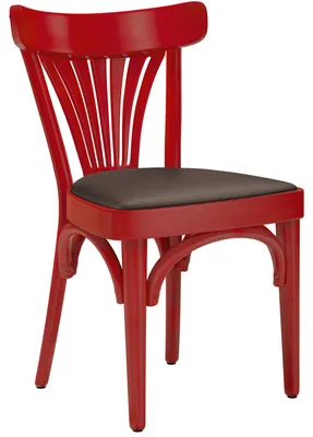 Produktbild von 2er-Set Cabris | Bugholzstuhl | Holz / Leder | Rot / Braun | Bugholz | Gastro Rattanstuhl, Outdoor Rattanstuhl, Terrassen Rattanstuhl
