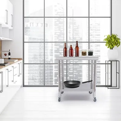 Produktbild von Arbeitstisch Edelstahl Gastro Edelstahltisch 76 * 60 * 85, Edelstahltisch Edelstahl Arbeitstisch, Arbeitstisch Edelstahl Catering, Arbeitstisch Lebensmittelzubereitung Tisch