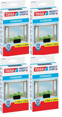 Produktbild von 4x tesa Fliegengitter Standard - 55671-00021 110 x 130 cm, anthrazit