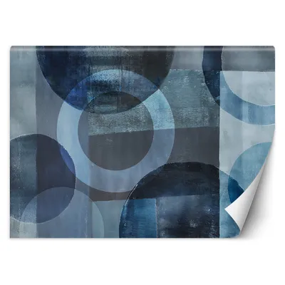 Produktbild von FOTOTAPETE 3D Abstrakte Kreise Blau 450x315 cm VLIES Tapete Wandtapete Wandbilder Wanddekoration Design Wohnzimmer Schlafzimmer Flur Büro Küche
