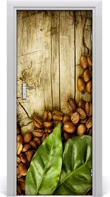 Produktbild von Tulup Türaufkleber 85x205 cm Dekorative Aufkleber Selbstklebend Wasserdichte Tapete Abnehmbar Schlafzimmer Wohnzimmer Wohnkultur - Kaffeebohnen