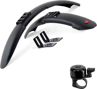 Produktbild von Hebie 0756E TAIPAN 16" Kinder Fahrrad Schutzblech Steckblechsatz SET Räder - Schwarz inkl. Fahrradklingel