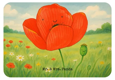Produktbild von Mr. & Mrs. Panda magnet Blume Mohnblume Design - Weiß - Geschenk, Glaube, küchenmagnet, Notizhalter, Kühlschrankmagnet, Garten, whiteboardmagnet, Pinnwandmagnet, Religion
