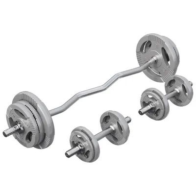 Produktbild von GORILLA SPORTS® Hantelset 70kg - 4x1,25kg, 4x2,5kg, 4x5kg, 2x10kg Gewichte, SZ Curlstange 120cm, Kurzhanteln, 30mm, Sternverschlüsse, gerändelt, Gusseisen - Langhantelstange, Langhantel Set, SZ-Stange