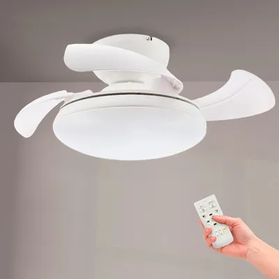 Immagine prodotto di Ventilatore a soffitto a forma di fungo Mimotec, colore bianco, diametro 72,5 cm, motore DC, LED silenziosi da 24W