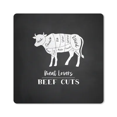 Produktbild von MuchoWow® Mauspad Mousepad Kuh - Fleisch - Metzger 20x20 cm - Mousepads - Maus Mat - Pad - Mausunterlage - Desk Mat - Bureauartikeln