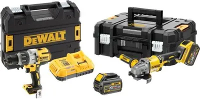 Produktbild von DEWALT DCK2055T2T-QW - KIT XR FLEXVOLT = DCD996 Hammerbohrer 18V XRP + DCG414 Schleifer 125mm 54V + 2 Akkus 54V/18V Li-Ion 6.0Ah + TSTAK Transportkoffer