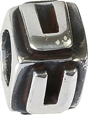 Image de Carlo Biagi perle lettre U argent European Beads D2BLPU