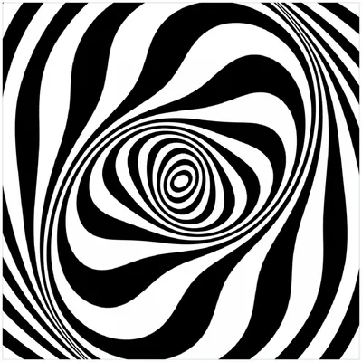 Produktbild von Wallario Memoboard Magnettafel aus Glas, Größe 50 x 50 cm, Motiv Optische Täuschung - Zebra Muster - schwarz weiß