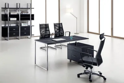 Produktbild von Moderner Schreibtisch aus MDF und Edelstahl in Naturfarben