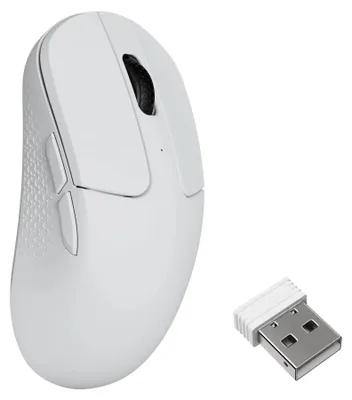 Productafbeelding van Keychron M3 Mini, versie voor rechtshandigen, optische sensor, draadloos (RF) + Bluetooth + USB Type-C, 30000 DPI, wit