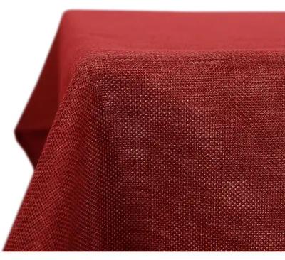 Productafbeelding van Waterafstotende tafelkleed, linnenlook, 132x178 cm, rood, 1 stuk