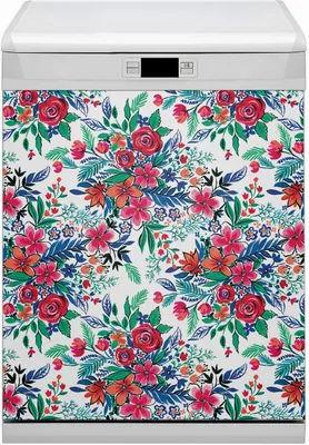 Produktbild von Abwaschbar 60x70 cm Geschirrspüle Magnetmatte Küche Dekorative  - Farbenfrohe Blumen
