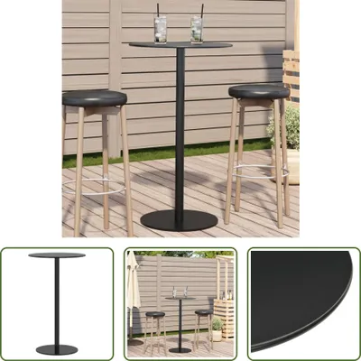 Obrázek produktu pro The Living Store Zahradní stůl kulatý černý Ø60x105 cm Ocel