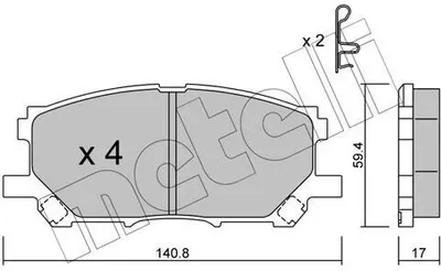 Produktbild von METELLI Bremsbeläge Satz Vorne Bremsklötze für LEXUS RX (MHU3, GSU3, MCU3) 22-0618-0