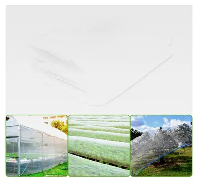 Produktbild von Gemüseschutznetz, 3 x 6 M, Weiß, Insektenschutznetz, Wiederverwendbar, Geeignet für Gärten, Terrassen, Bauernhöfe, Gewächshäuser