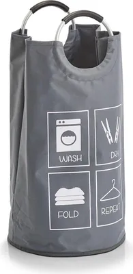 Produktbild von ZELLER PRESENT Wäschesammler mit Griffen ø36x72cm grau