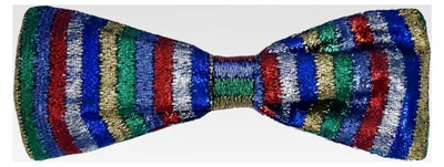 Produktbild von Bunte, glänzende gestreifte Fliege für Fasching
