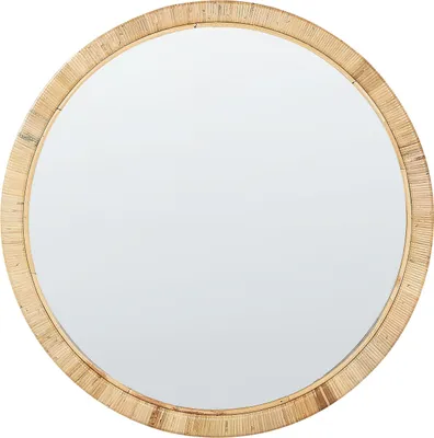 Produktbild von BELIANI Wandspiegel aus natürlichem Rattan, 80 x 80 cm, rund, Wohn- oder Schlafzimmer, Wohnaccessoires, handgefertigt