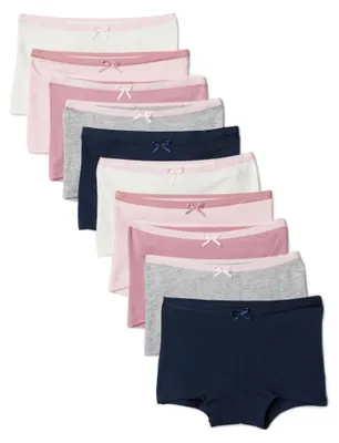 Productafbeelding van A. Essentials meisjes boxershorts van katoenen jersey, 10-pack, neutrale kleuren