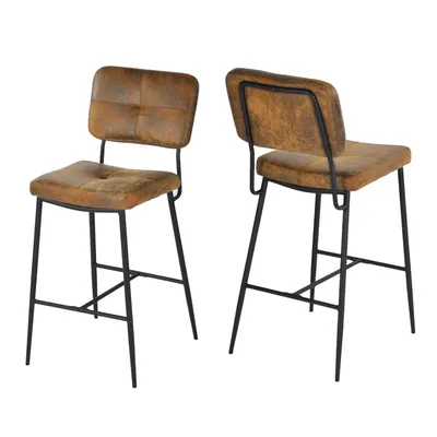 Immagine prodotto di Meubles Cosy Set da 2 sgabelli da bar in stile industriale con schienale in Similcuoio scamosciata e morbida seduta – INDEPENDENCE