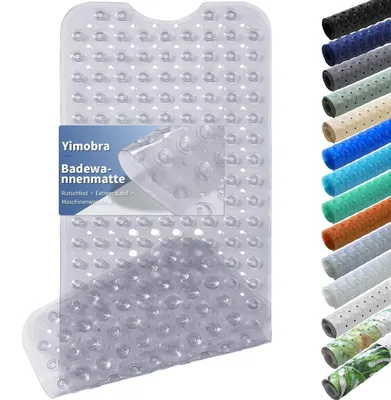 Image de Tapis de bain antidérapant, extra long, 100 x 40 cm, couleur gris clair