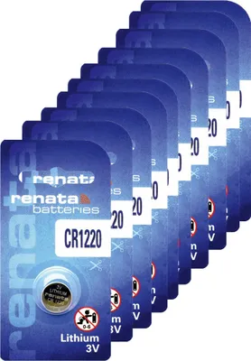 Produktbild von 10 x Einzelblister CR1220 RENATA 1220 Lithium 3 Volt Knopfzelle Batterie 3v