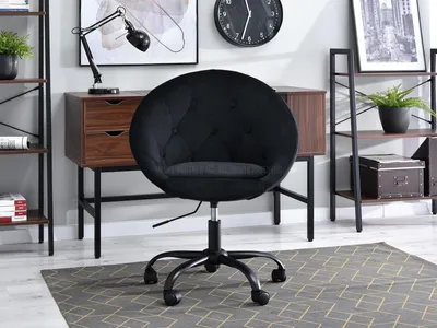 Zdjęcie produktu dla Fotel lounge 4 czarny welur, podstawa czarny