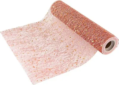 Tischläufer Glitter rosé 5 m x 20 cm Deko Hochzeit Weihnachten Bastel-Zubehör DIY