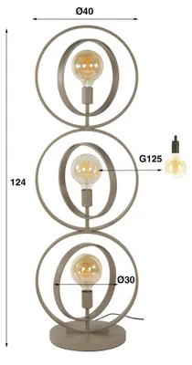 Produktbild von FURNLUX Stehleuchte Turn Around Beige 40cm / Hauptfarbe: Beige / Abmessungen: 40 x 124 x 30 cm