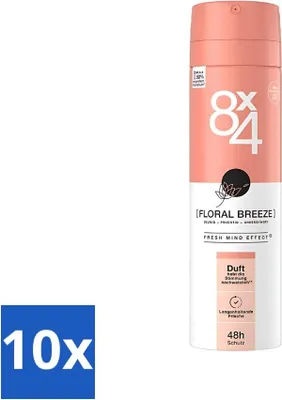 Produktbild von 8 x 4 Deospray - Nr. 14 Floral Breeze - Deodorant - Blumenduft - 150 ml - Vorteilspack - 10 Stücke