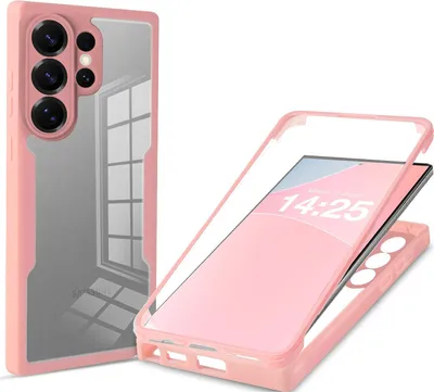 Produktbild von 360 Grad Rundum Schutz Handyhülle für Samsung Galaxy S26 Ultra Full Cover Vollschutz Case Farbe: Rose