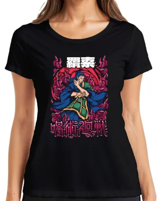 Productafbeelding van Jujutsu Kaisen Anime, Vlammenmagiër, Japans, Manga, Anime, Esthetiek, Cadeau, Dames T-shirt, Zwart, Maat M
