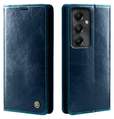 Produktbild von Handyhülle für Samsung Galaxy S24 FE Kunstleder Klapphülle Vintage Cover Hülle RFID Schutz Case Kartenfach Farbe: Blau