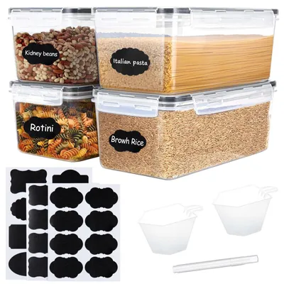 4er-Set Pasta-Aufbewahrungsbehälter, 3,2 l, luftdicht, stapelbar, Kunststoff