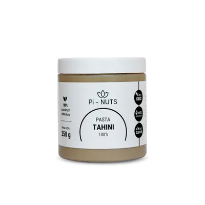 Produktbild von Pi-nuts - Tahini Sesampaste 100 % – 250g -  aus geröstetem Sesam - ohne Zusatzstoff