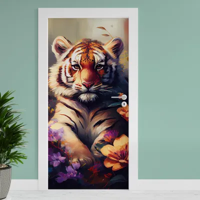 Produktbild von Türfolie "Tiger" 90x200cm Türposter Deko Aufkleber Folie Tapete TF04-16