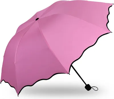Produktbild von Reiseschirm, 3-fach faltbar, wasserfest, 8 Streben, wind- und regendicht, schwarze Beschichtung, Sonnenschutz, faltbar