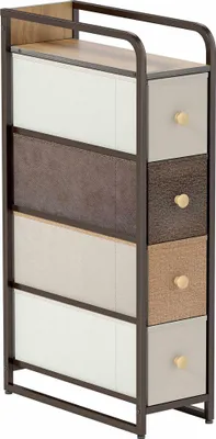 Produktbild von Stoffkommode mit 4 Schubladen, Stahlgestell, 20 x 47 x 84,5 cm