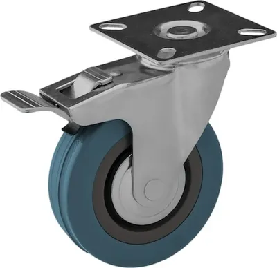 Produktbild von BKshop | Schwerlastrollen - Fi 50, 35 Kg | Lenkrollen, Transportroller, Grau - Gummirollen, Bockrollen, Möbelrollen, Transporthilfe Rollen