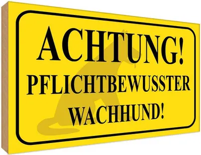 Produktbild von vianmo Holzschild 30x40 cm Achtung Wachhund pflichtbewusst